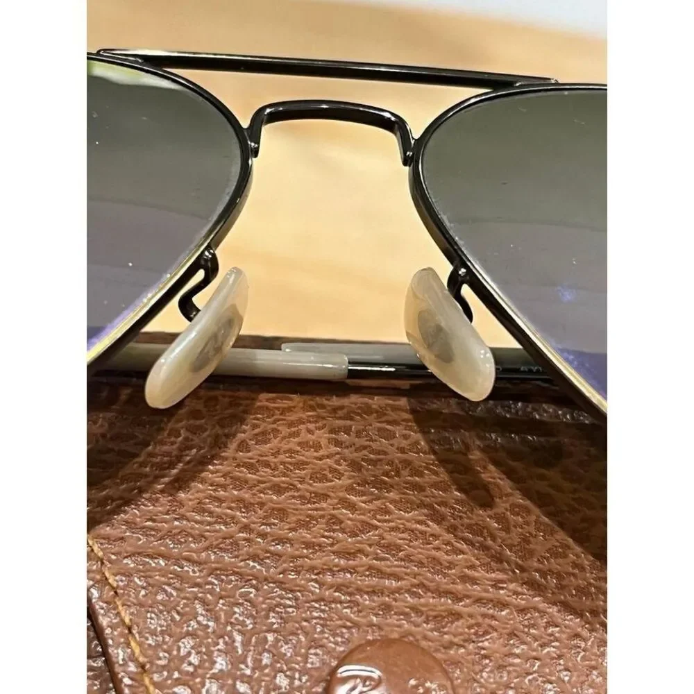 Ray ban large‎ rose gold metal aviator Sunglasses with case